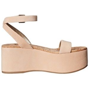 NWOB Sam Edelman blush suede flatform sandals
